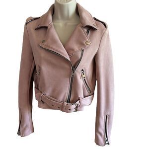 Bershka Light Pink Moto Jacket ~ size Small